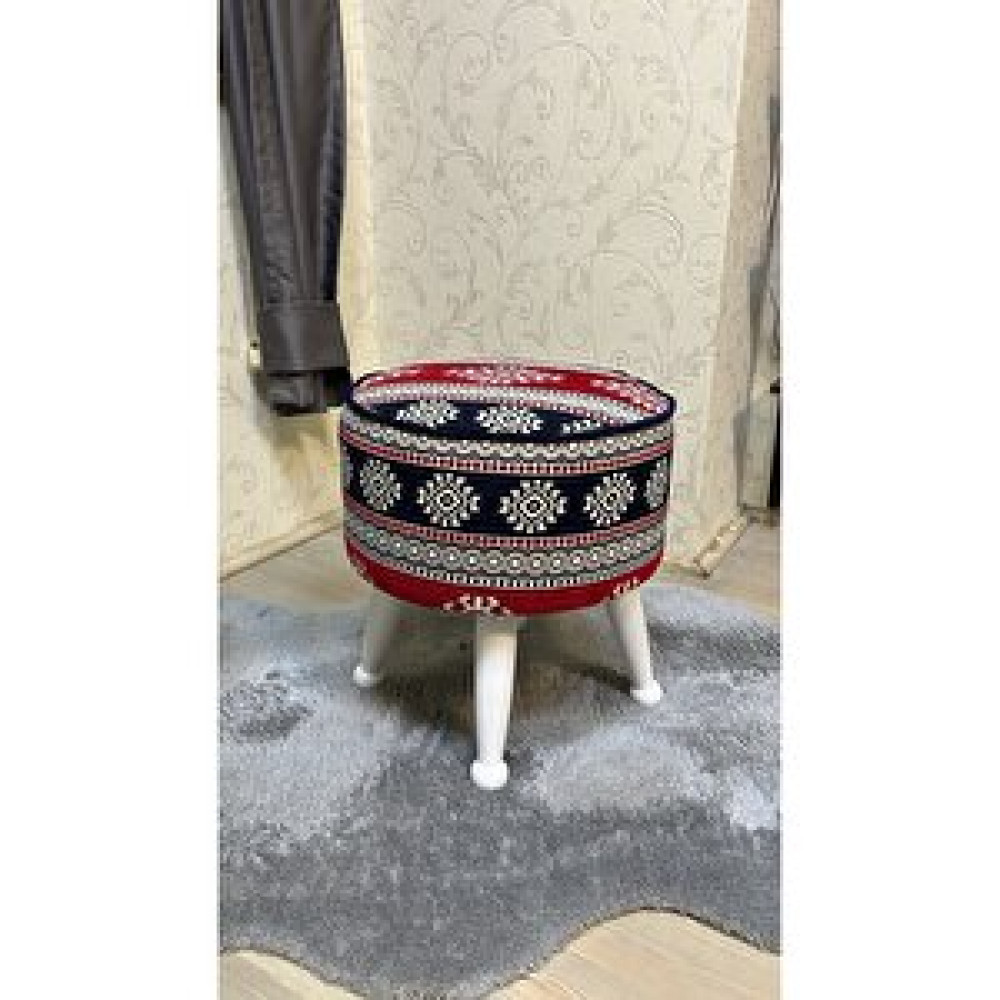 Asedia Mobilya Asedia Miskin Lake Kilim Desen Yuvarlak Puf Ayakucu Tabure Puf Fiyatı