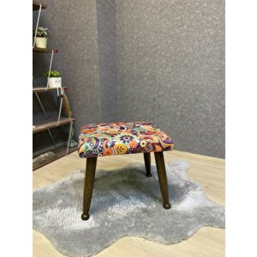 Asedia Mobilya Trend Ceviz Retro Puf Ayak Ucu Pufu Makyaj Koltuğu Ahşap Tabure Retro Puf Fiyatı