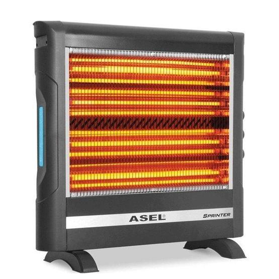 Asel AH-8225 2800W Yatay Quartz Elektrikli Isıtıcı Soba