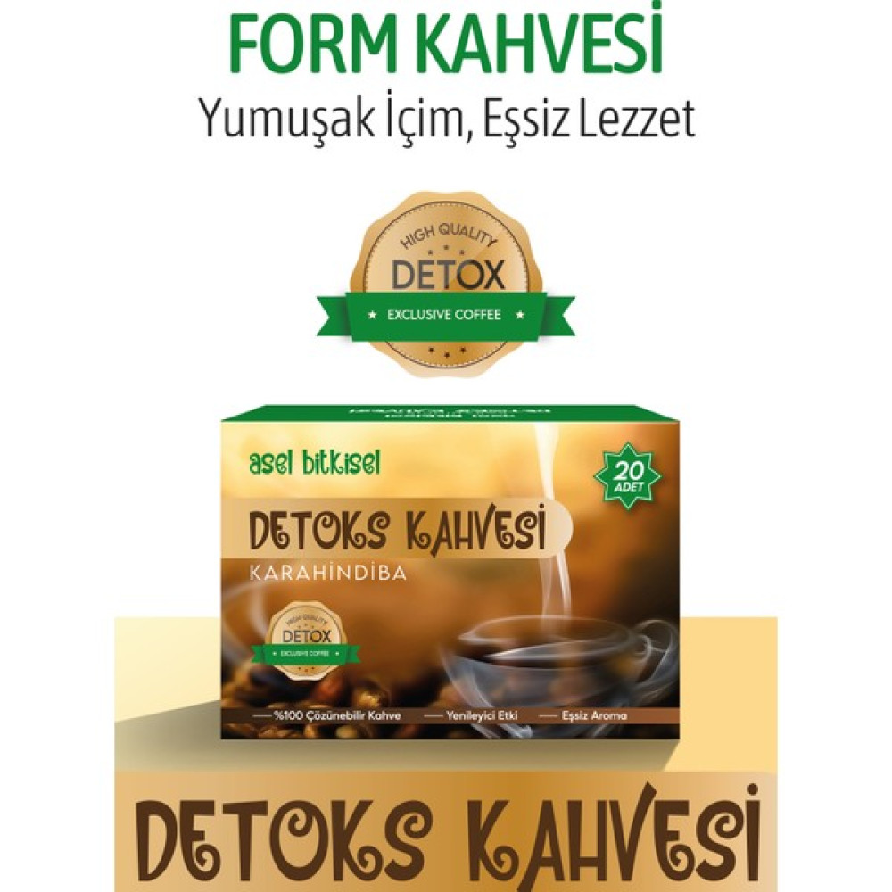 Asel Bitkisel Hindiba Detox Form Kahvesi Kahve - Diyette Destek (1 Kutu ) - 30 Adet - Kahve Karışımı Kahve Fiyatı