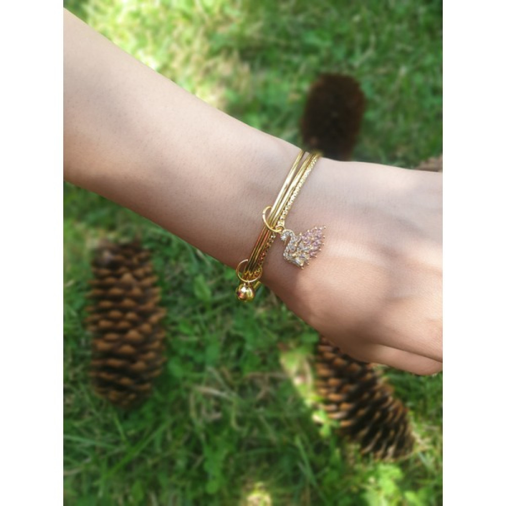 Asel Jewellery Kadın Kuğu Detay 3lü Ajda Bizlezik Paslanmazçelik - Gold - 19 cm Bijuteri Bilezik Fiyatı