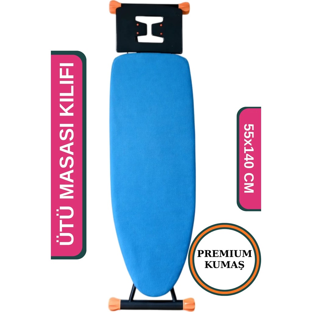 Asev Home Ütü Masası Kılıfı 55X140 cm Ipli Stoperli Keçeli Büyük Boy Premium Light Blue Ütü Masaları ve Aksesuarları Fiyatı