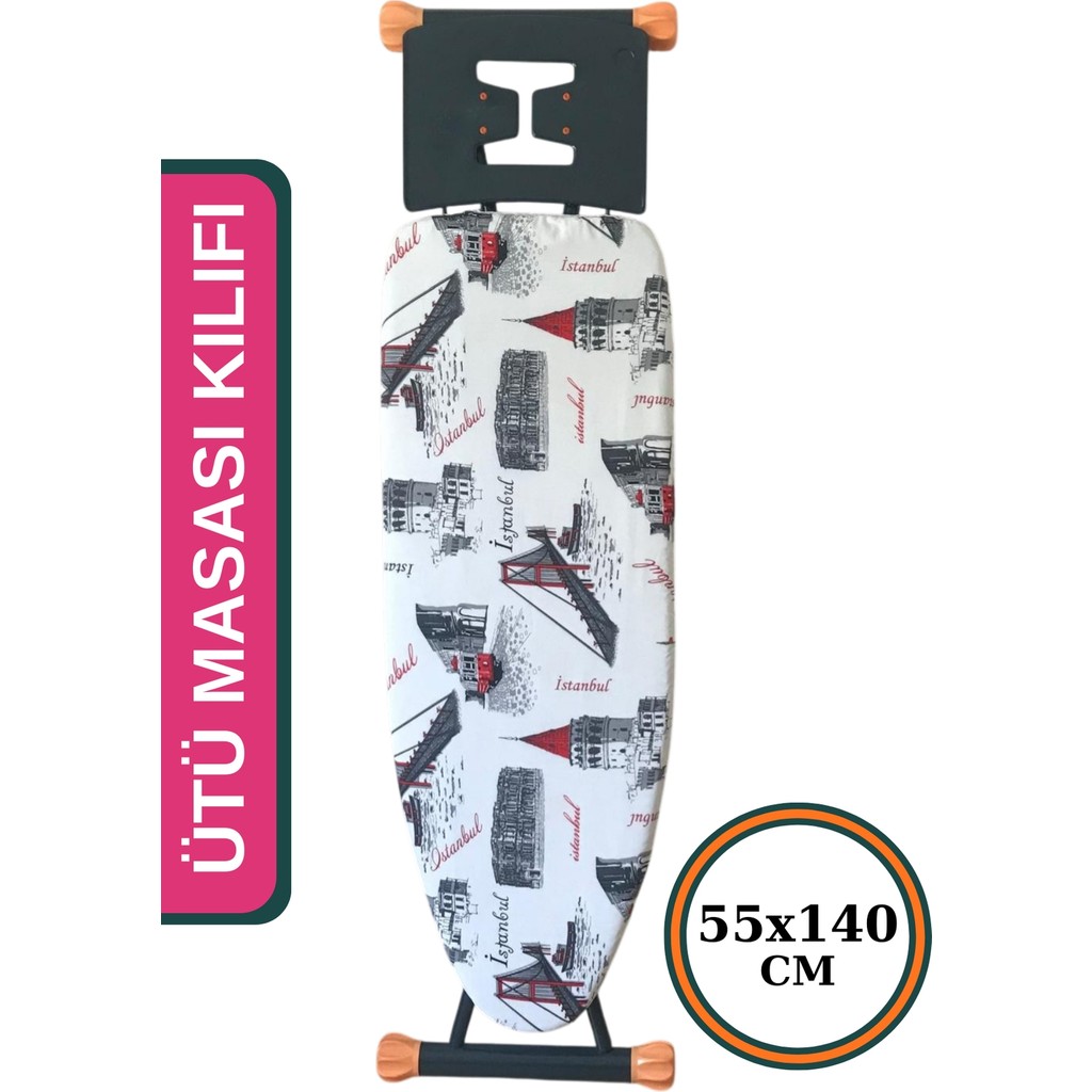 Asev Home Ütü Masası Kılıfı Büyük Boy İpli Stoperli Keçeli Kılıfı Örtüsü Bezi 55 x 140 cm Istanbul Ütü Masaları ve Aksesuarları Fiyatı