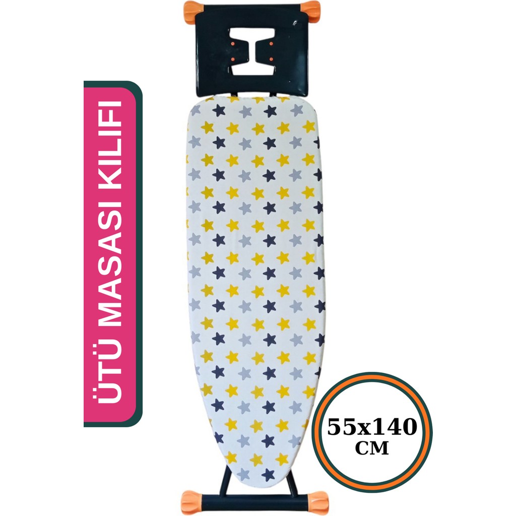 Asev Home Ütü Masası Kılıfı Büyük Boy Ipli Stoperli Keçeli Kılıfı Örtüsü Bezi 55X140CM Lucky Star Ütü Masaları ve Aksesuarları Fiyatı