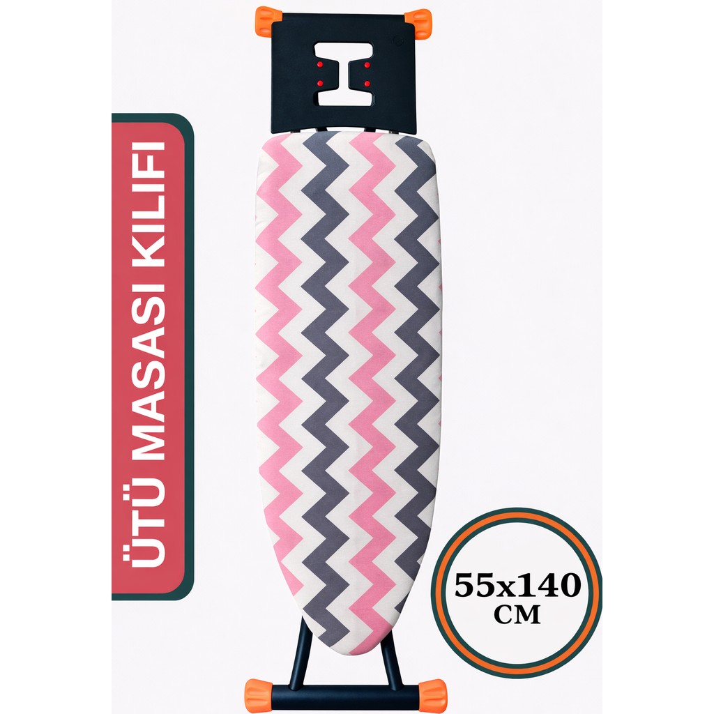 Asev Home Ütü Masası Kılıfı Büyük Boy Ipli Stoperli Keçeli Kılıfı Örtüsü Bezi 55X140CM Pinklana Diğer Fiyatı