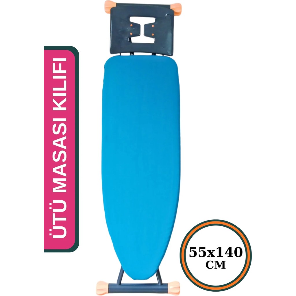 Asev Home Ütü Masası Kılıfı Büyük Boy Ipli Stoperli Keçeli Örtüsü Bezi 55X140CM Premium Blue Ütü Masaları ve Aksesuarları Fiyatı