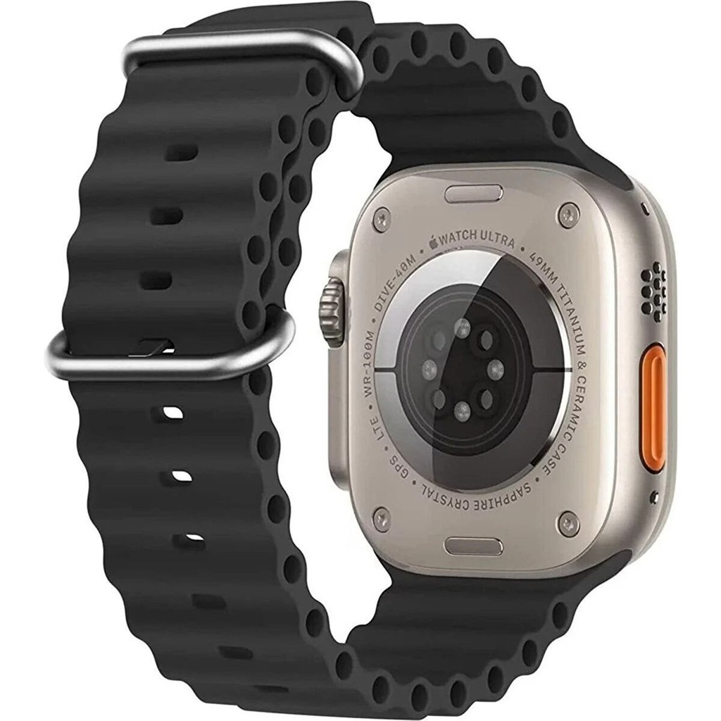 Asfal Apple Watch Uyumlu 38MM 40MM 41MM Uyumlu 1/2/3/4/5/6/se/7/8 Uyumlu Kordon, Kayış - 38 40 41 mm OCEAN PLASTİK - Siyah Akıllı Saat Aksesuarı Fiyatı