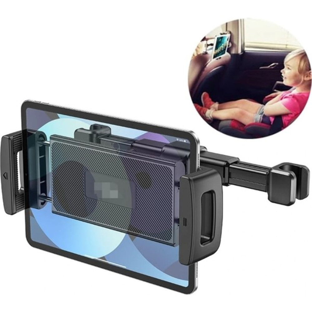 Asfal Araç Içi Koltuk Arkası Telefon ve Tablet Tutucu 360° Dönebilir Yatay ve Dikey Kullanılır - Siyah - Siyah Cep Telefonu Tutucu Fiyatı