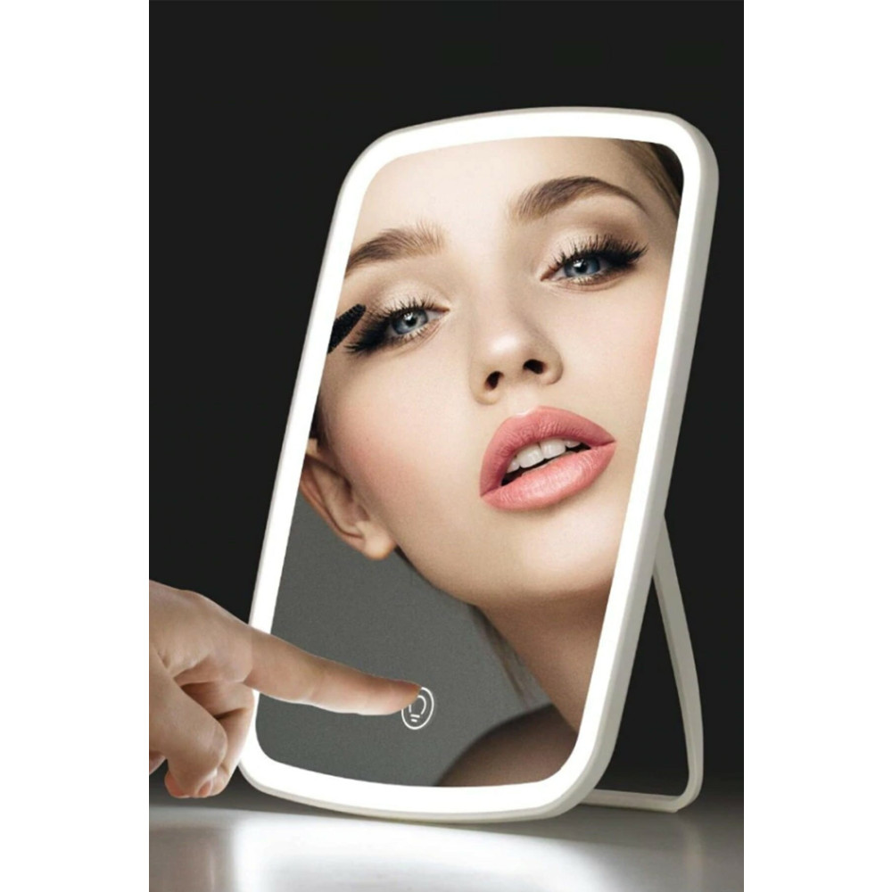 Asfal Masaüstü Dokunmatik Makyaj Aynası Led Işıklı Beyaz Renk Make Up Mirror Ayna Fiyatı