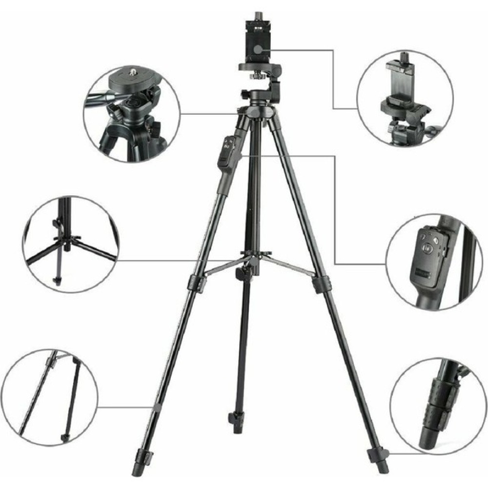 Asfal Yunteng 5208 Tripod Bluetooth Uzaktan Kumandalı Telefon Tutuculu Tripod 125 cm 3 Ayaklı Tripodlar Fiyatı