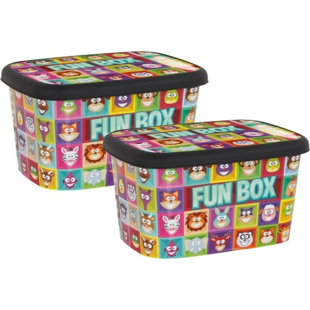 Asfar Oyuncak Saklama Kutusu Funbox 2 Li Büyük Set 50 Lt - Siyah Bebek Odası Tekstili Fiyatı