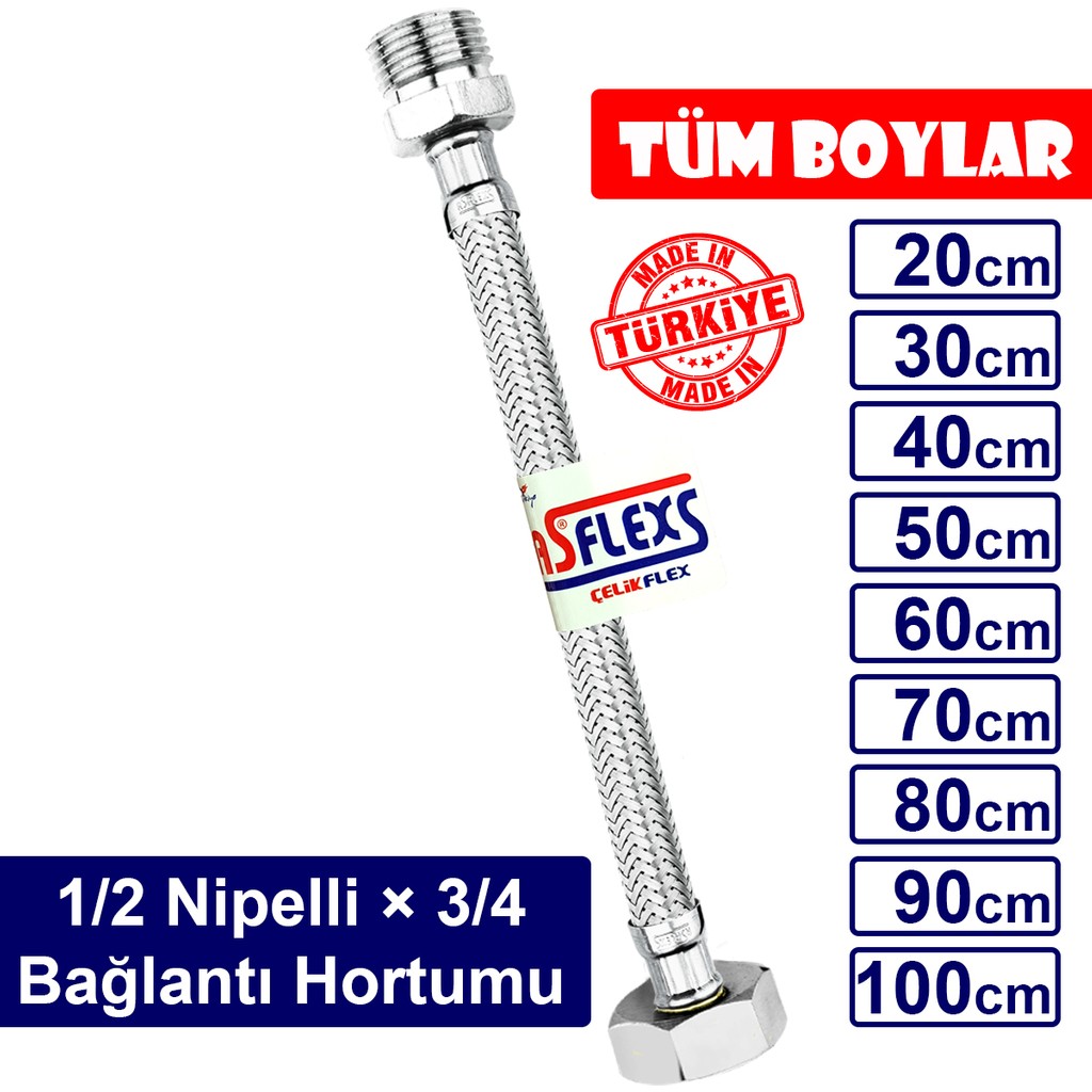 ASFLEXS 1/2 Nipelli×3/4 Paslanmaz Çelik Flex Hortum Bağlantı Hortumu (80 cm) - 80 cm SSD / Solid State Drive Fiyatı