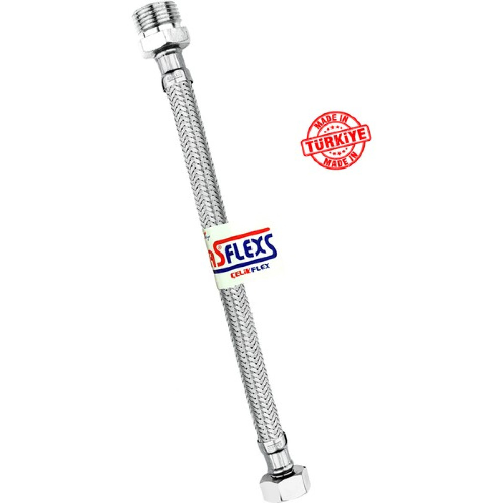 Asflexs 1/2×1/2 Nipelli 40 cm Paslanmaz Çelik Flex Hortum Bağlantı Hortumu Duş Seti Fiyatı