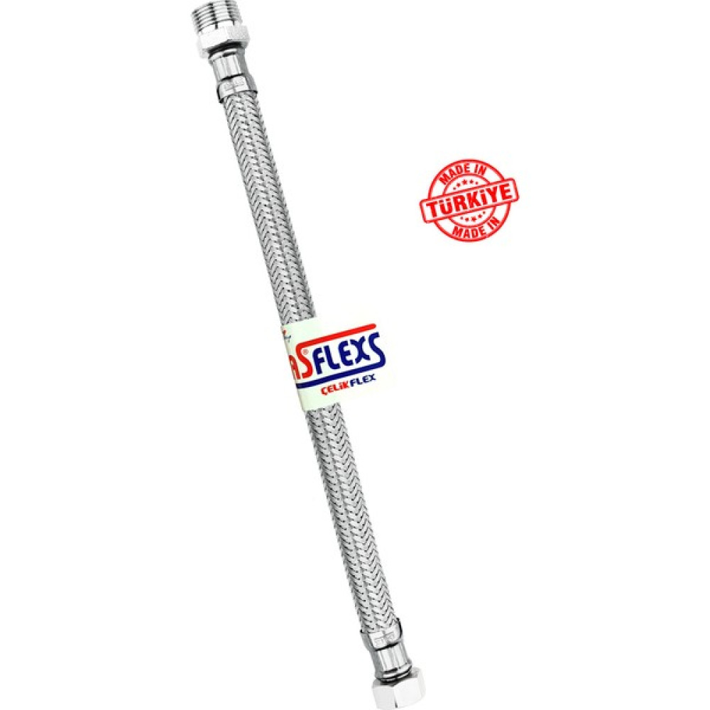 Asflexs 3/8×3/8 Nipelli 40 cm Paslanmaz Çelik Flex Hortum Bağlantı Hortumu Duş Seti Fiyatı