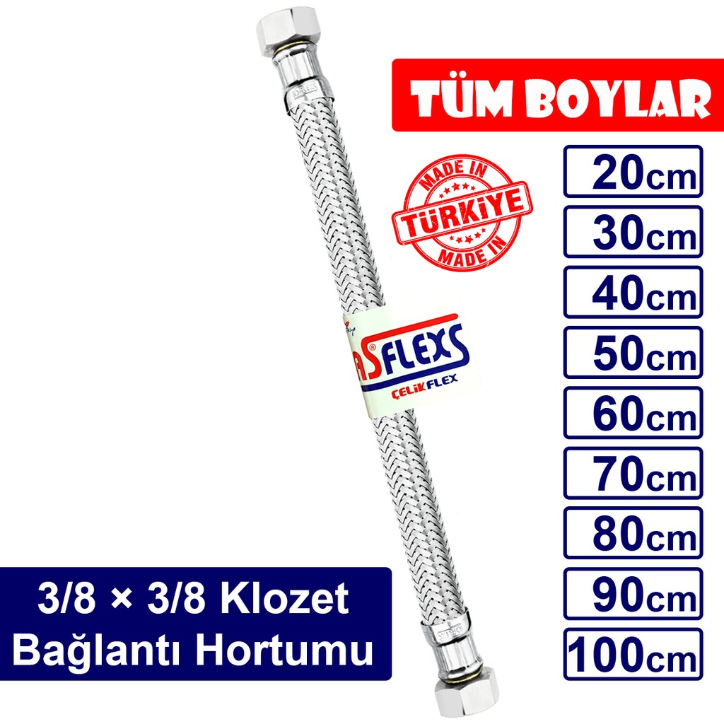 ASFLEXS 3/8×3/8 Paslanmaz Çelik Flex Hortum Klozet Bağlantı Hortumu (50 cm) - 50 cm SSD / Solid State Drive Fiyatı