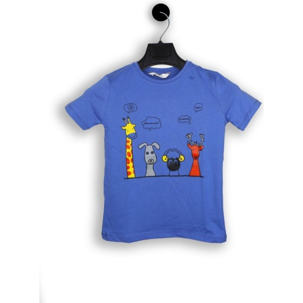 ASG Tekstil Mavi Renk Who Are You Kısa Kol Çocuk T-Shirt Erkek Çocuk T-shirt Fiyatı