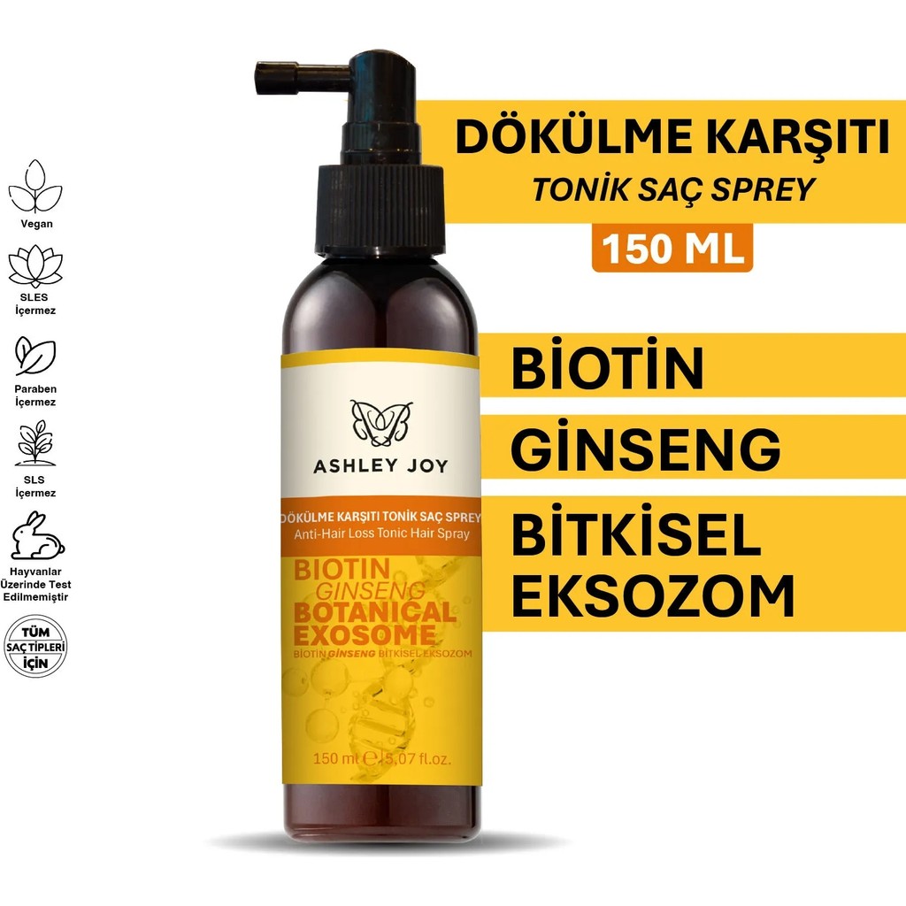 Ashley Joy Bitkisel Eksozom & Biotin Içerikli Dökülme Karşıtı Tonik Saç Spreyi - Güçlendirici, Saç Uzamasını Destekleyici 150 ml Saç Bakım Maskeleri & Serumlar & Spreyler Fiyatı