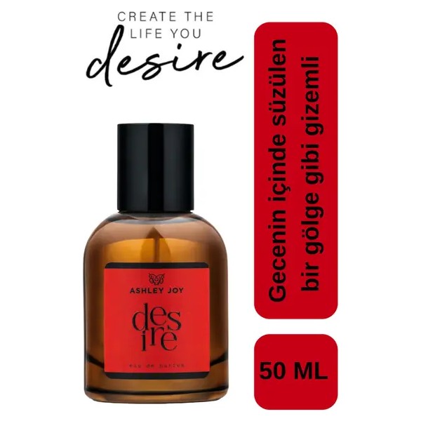 Ashley Joy Desire Unisex Parfüm EDP 50 ML | Baharatlı & Oryantal | Safran, Yasemin, Amber, Meşe Yosunu | Amber Renkli Cam Şişe Tuz, Şeker, Baharat Fiyatı