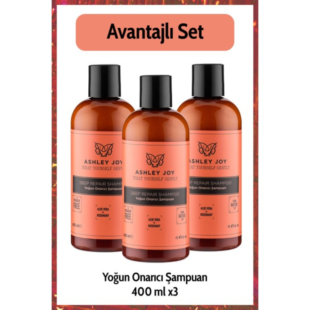 Ashley Joy İşlem Görmüş Saçlar Için Yoğun Onarıcı Şampuan 400 ml X3 Avantajlı Set Şampuan ve Saç Kremi Fiyatı