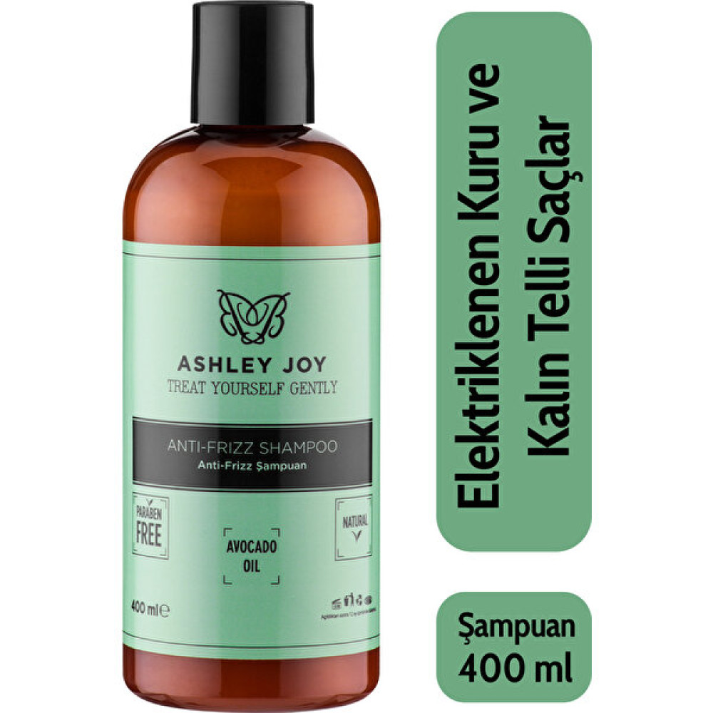 Ashley Joy Kabaran Saçlar İçin Avokado Yağı Nemlendirici Elektriklenme Karşıtı Antifrizz Şampuan 400 ML Şampuan ve Saç Kremi Fiyatı