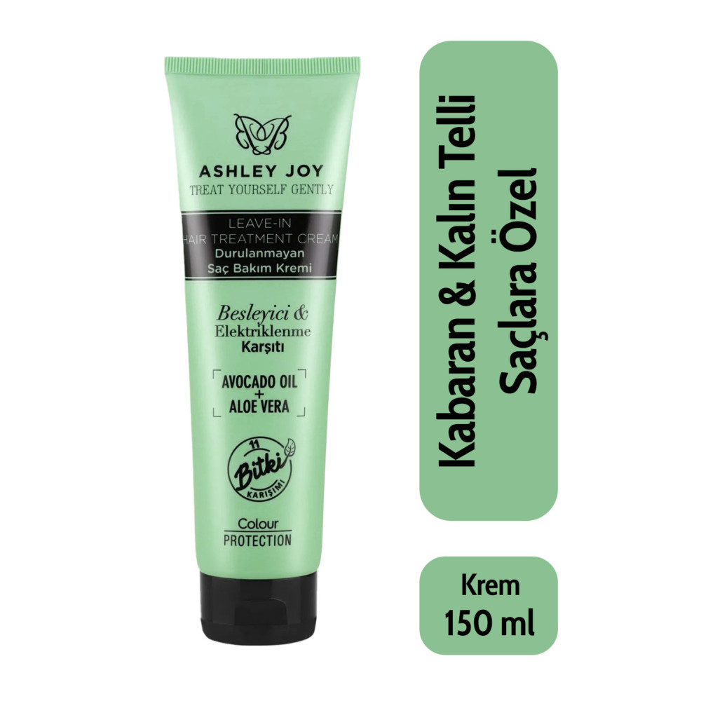 ASHLEY JOY Kabaran&kalın Telli Saçlara Avokado &aloeveralı Elektriklnme Karşıtı Durulanmayan Bakım Kremi 150 ml Şampuan ve Saç Kremi Fiyatı