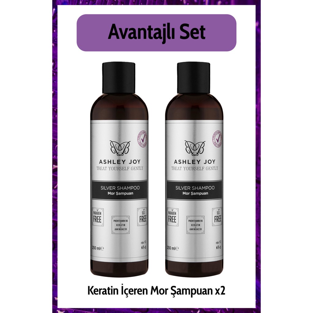 Ashley Joy Mor Şampuan 250 ml 2li Set Boyalı Saçlar İçin Keratinli Bakım Yapıcı Etki Şampuan ve Saç Kremi Fiyatı