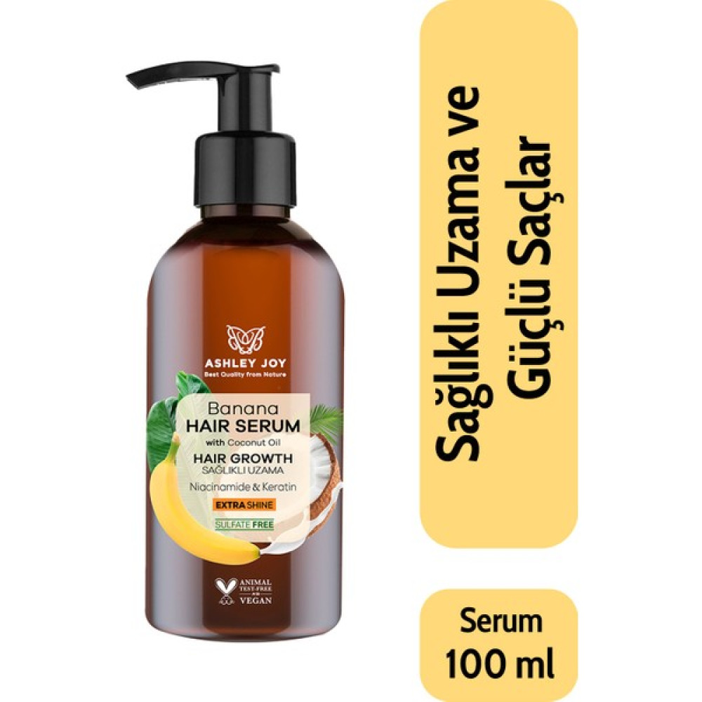 Ashley Joy Yavaş Uzayan Saçlara Özel Niacinamide Ve Vegan Keratin Içeren Banana Saç Serumu 100 ml Saç Bakım Maskeleri & Serumlar & Spreyler Fiyatı
