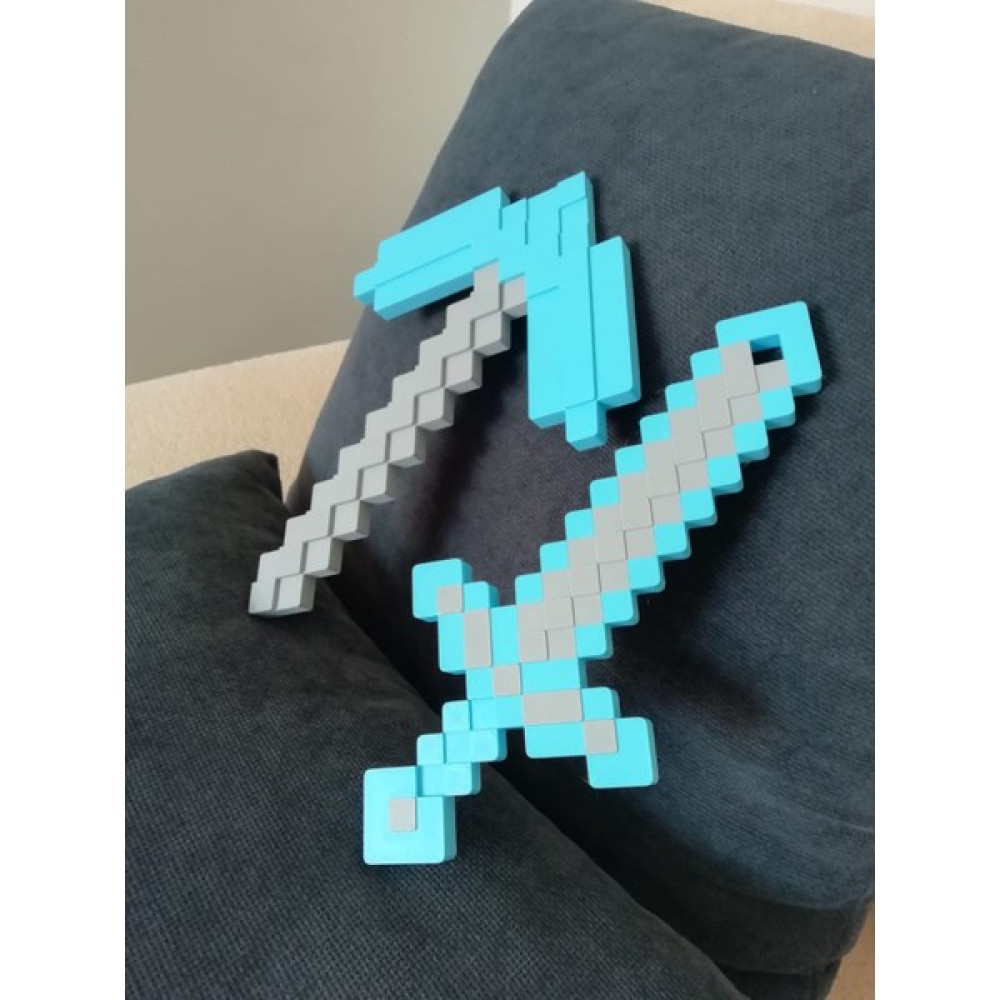 Asi BURSA3DFILAMENT Özelbasım Ikili Oyuncak Set/ Minecraft Kılıç-Kazma Set Oyuncak Fiyatı