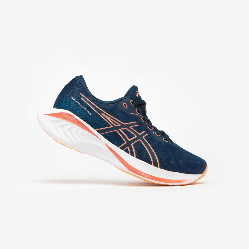 Asics Kadın Koşu Ayakkabısı - Mavi/Pembe - Asics Gel-Stratus Knit 4 Ayakkabı (Outdoor) Fiyatı