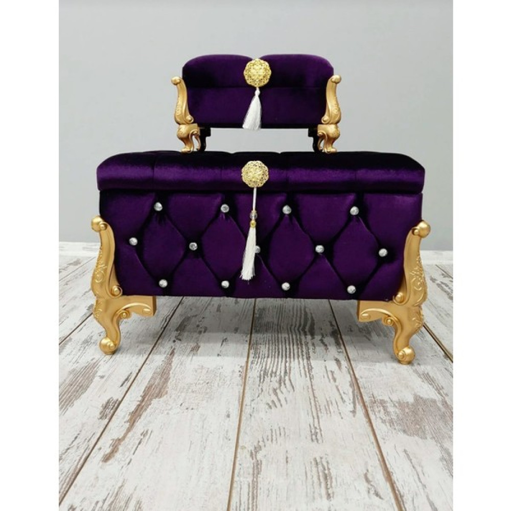Asil Home Mdf Kapitone Söz Nişan Bohça Düğün Çeyiz Sandık Seti AS358 - Mor Yatak Odası Tekstili & Çeyiz Seti Fiyatı