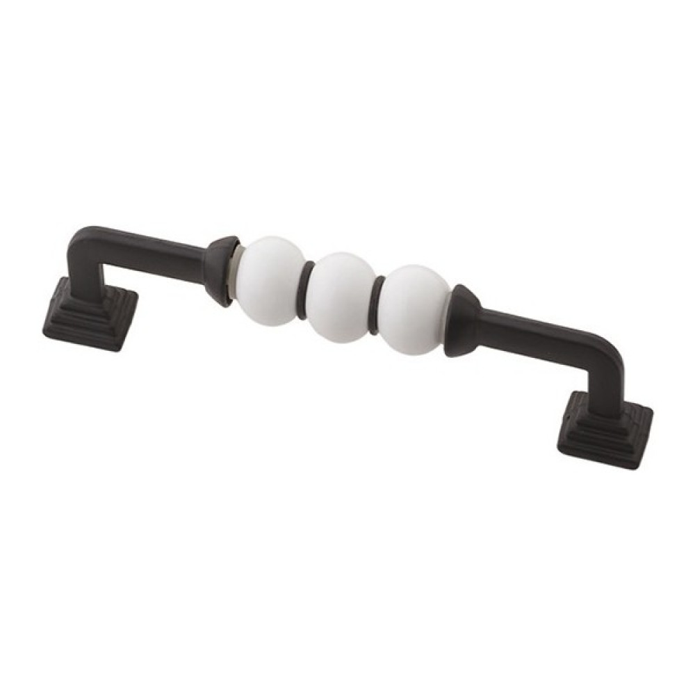 Asil Metal 128 mm Pramit Ayak Siyah Beyaz Boncuk Mobilya Dolap Çekmece Kulpları (12.8 Cm) - Beyaz - Siyah Nalburiye & Hırdavat Fiyatı