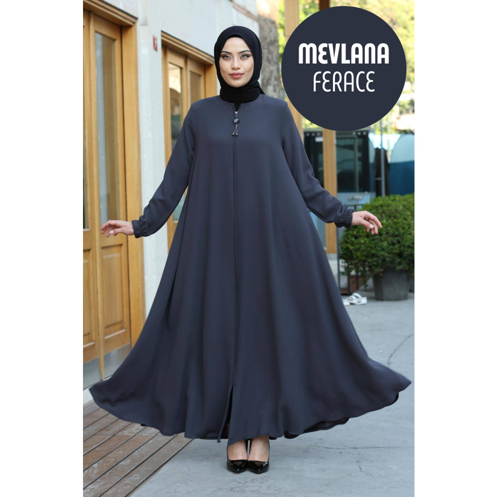 ASİLNUR Mevlana Ferace Füme 58 Beden Tesettür Giyim Fiyatı