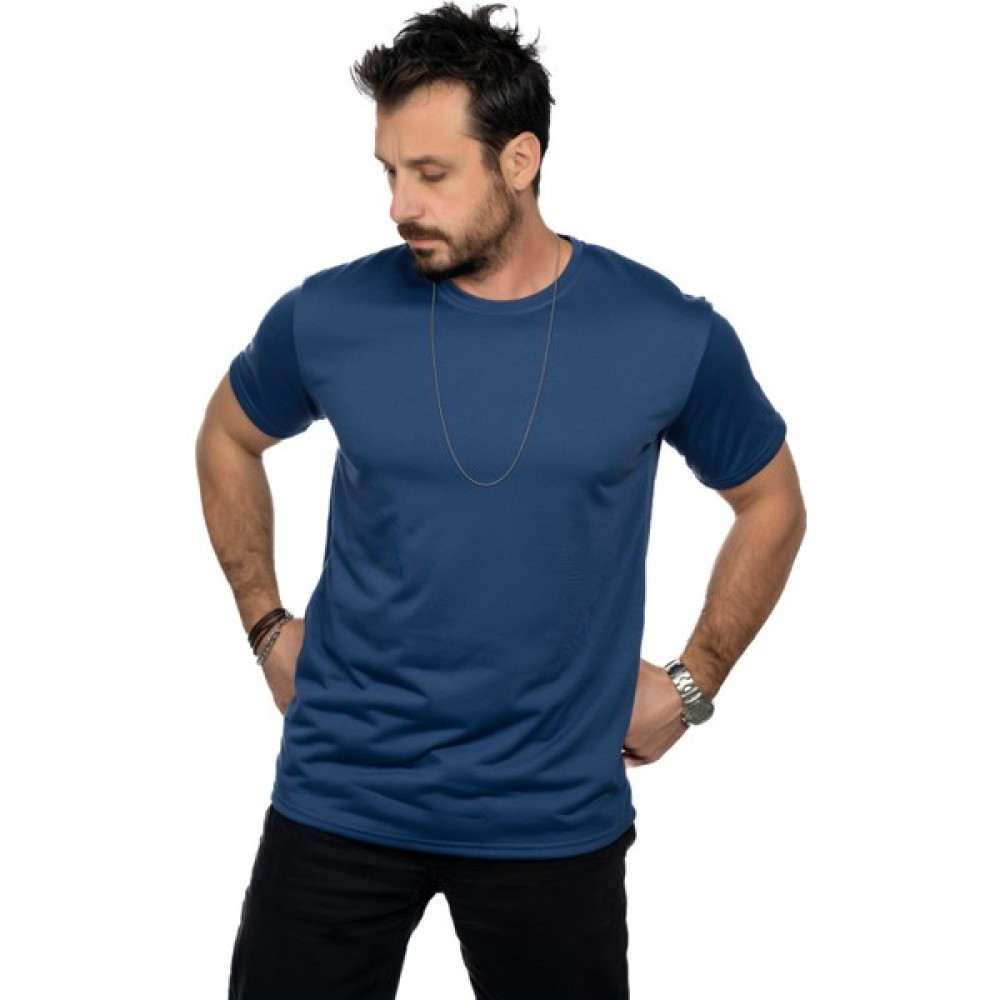 Aşırı Terleme Önleyici Lacivert Bisiklet Yaka Erkek T-Shirt, Ter Sızdırmaz, Çift Katmanlı Erkek T-shirt Fiyatı