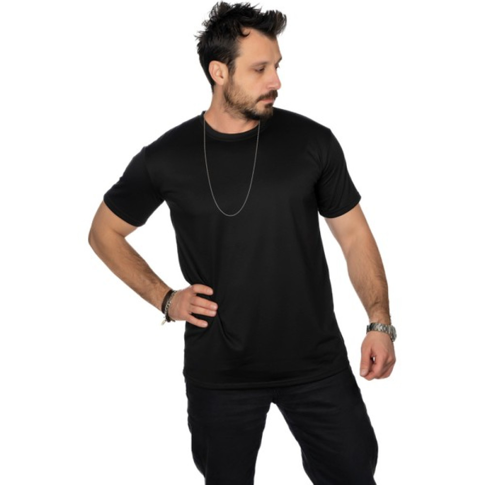 Aşırı Terleme Önleyici Siyah Bisiklet Yaka Erkek T-Shirt, Ter Sızdırmaz, Çift Katmanlı Erkek T-shirt Fiyatı