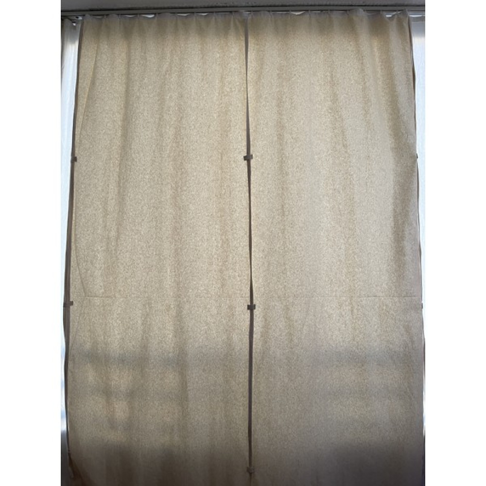 Aşiyan iple Çekişli Yüksekliği Ayarlanabilir Çizgili Balkon Perdesi Kalın Kumaş - 100 x 200 cm - Krem Perde Fiyatı