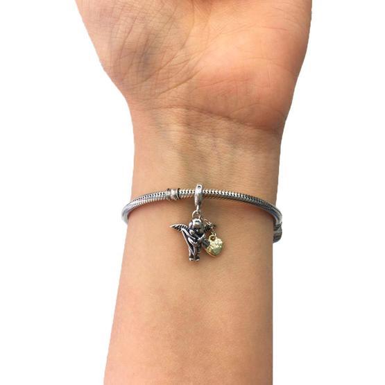 Aşk Tanrısı ve Kalp Pandora Bileklik İçin Gümüş Charm