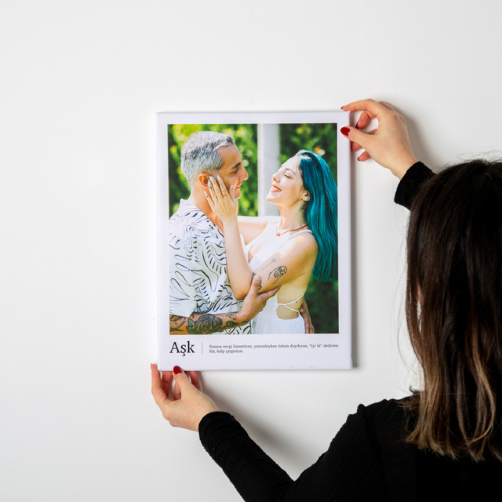 Aşk Yazılı 30x40 Kanvas Tablo