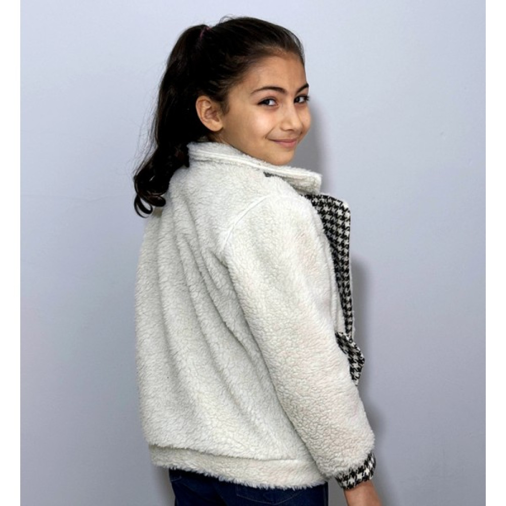 Aşka Bak *aşkabak* Ekose Detaylı Unisex Çocuk Peluş Ceket Kız Çocuk Mont Fiyatı