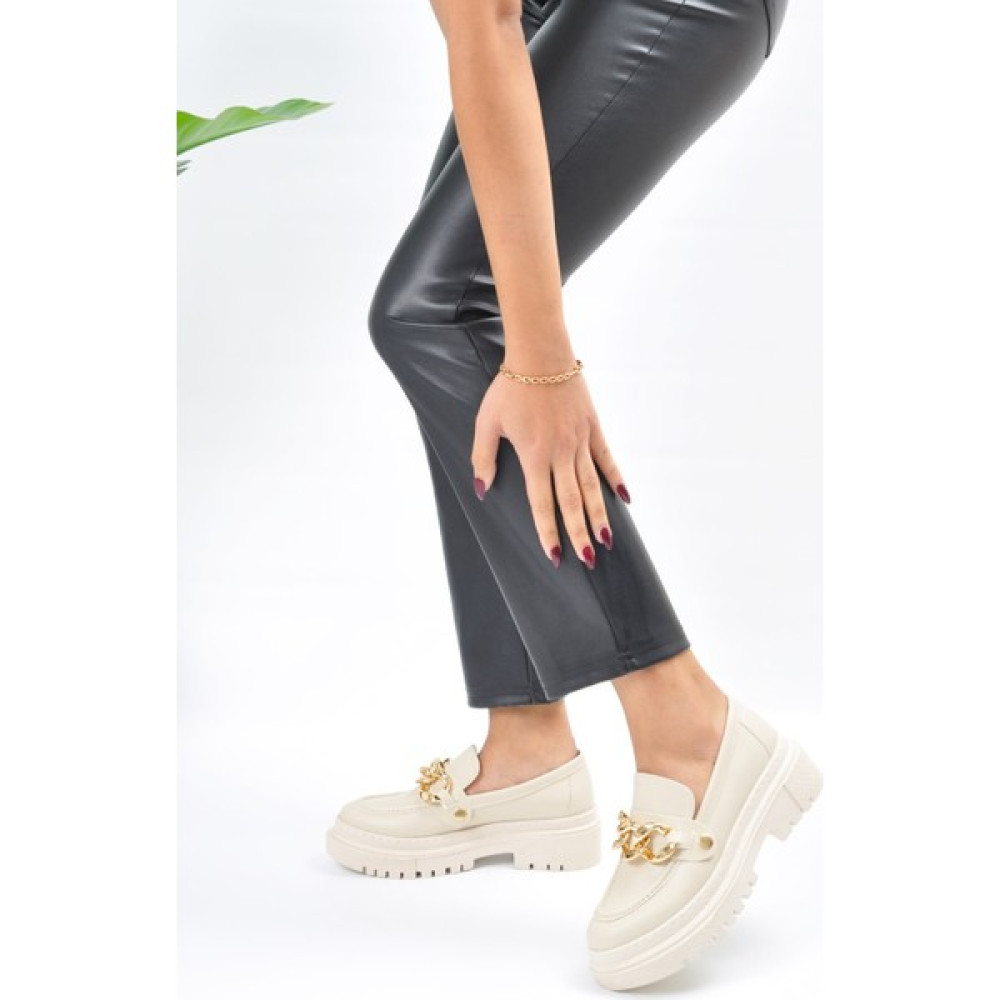 Aska Shoes Kadın Takçıkar Üç Tokalı Rugan/mat Suni Kalın Taban Loafer Ayakkabı Kadın Ayakkabıları Fiyatı