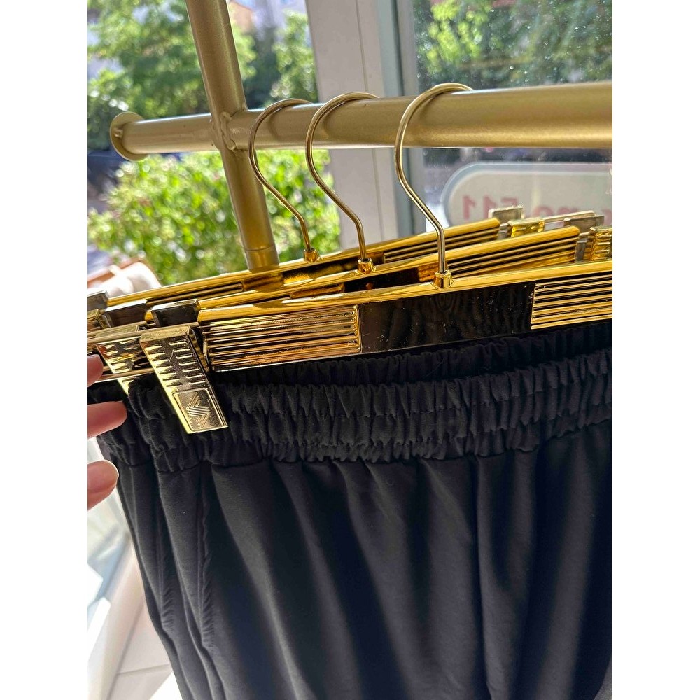 Askıcı Gold Mandallı Etek Pantolon Askısı 10 Adet Showroom Askısı - Altın Giyim & İç Giyim Fiyatı