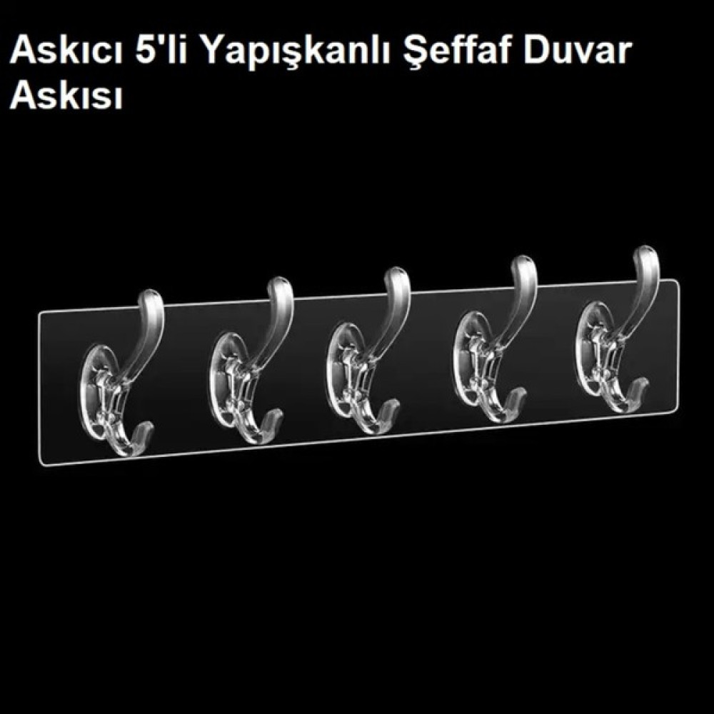 Askıcı Şeffaf Güçlü Kendinden Yapışkanlı 2 Adet Kapı Duvar Askısı 2 Adet Eşya Saklama / Düzenleme Fiyatı