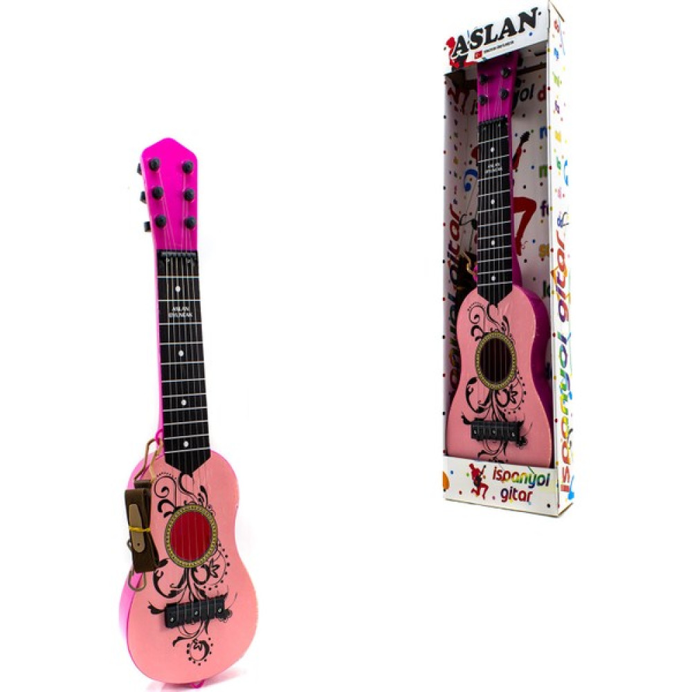 Aslan Oyuncak Çocuk Pembe Oyuncak Gitar 50 cm Eğitici Oyuncak Fiyatı