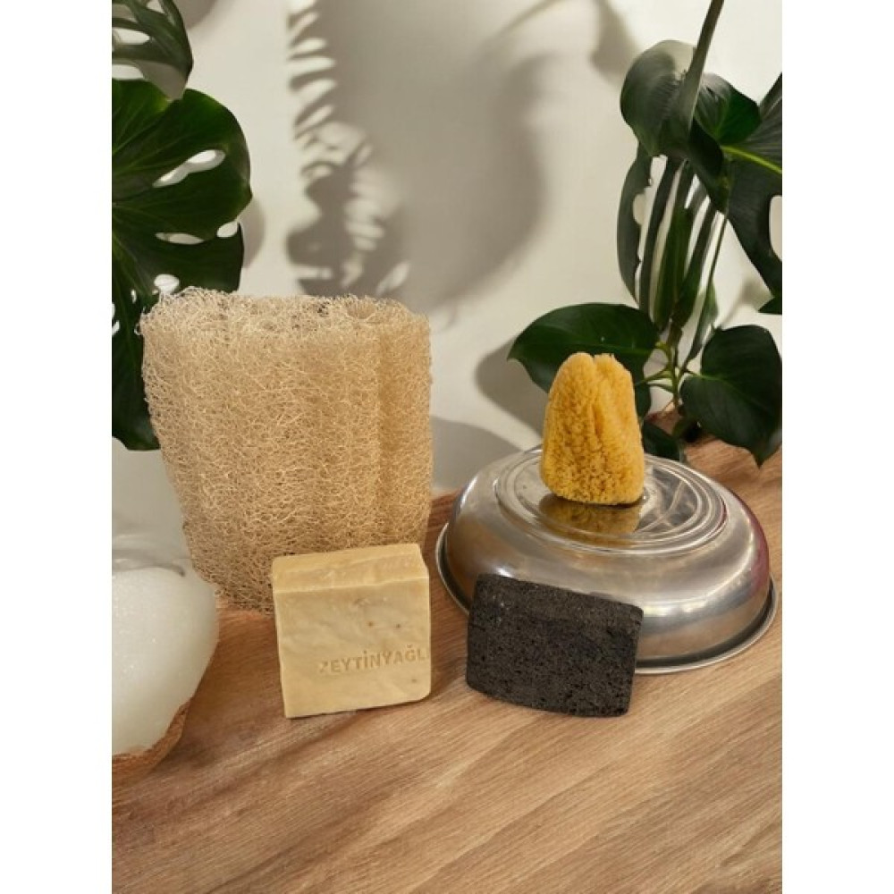 Aslancan Natural Shop Natural Vücut Seti 4 Lü,deniz Süngeri,kabak Lifi,volkanik Topuk Taşı,zeytinyağlı Sabun,peeling - 3 LÜ SET Oto Boyaları Fiyatı