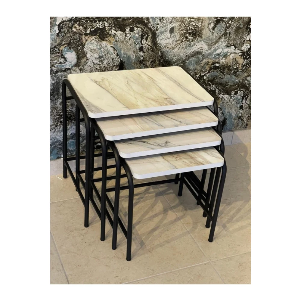 Aslanstore Zigon Sehpa Siyah Metal Ayakli Mermer Kb Desen Tv Ünitesi / Sehpası Fiyatı