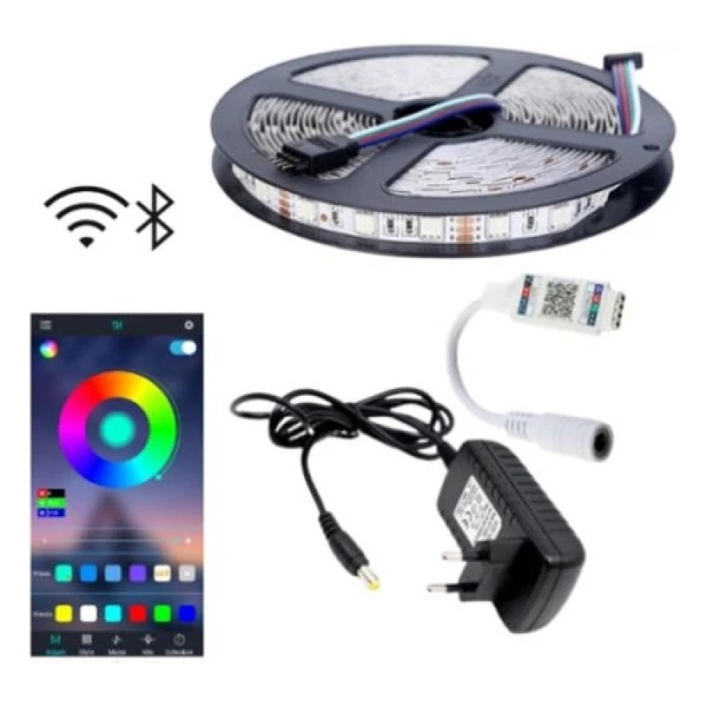 Asled 5 Metre Rgb LED Sese ve Müziğe Duyarlı Bluetooth Özellikli Set Tak Çalıştır 3 Çip - 5 m Led Aydınlatmalar Fiyatı