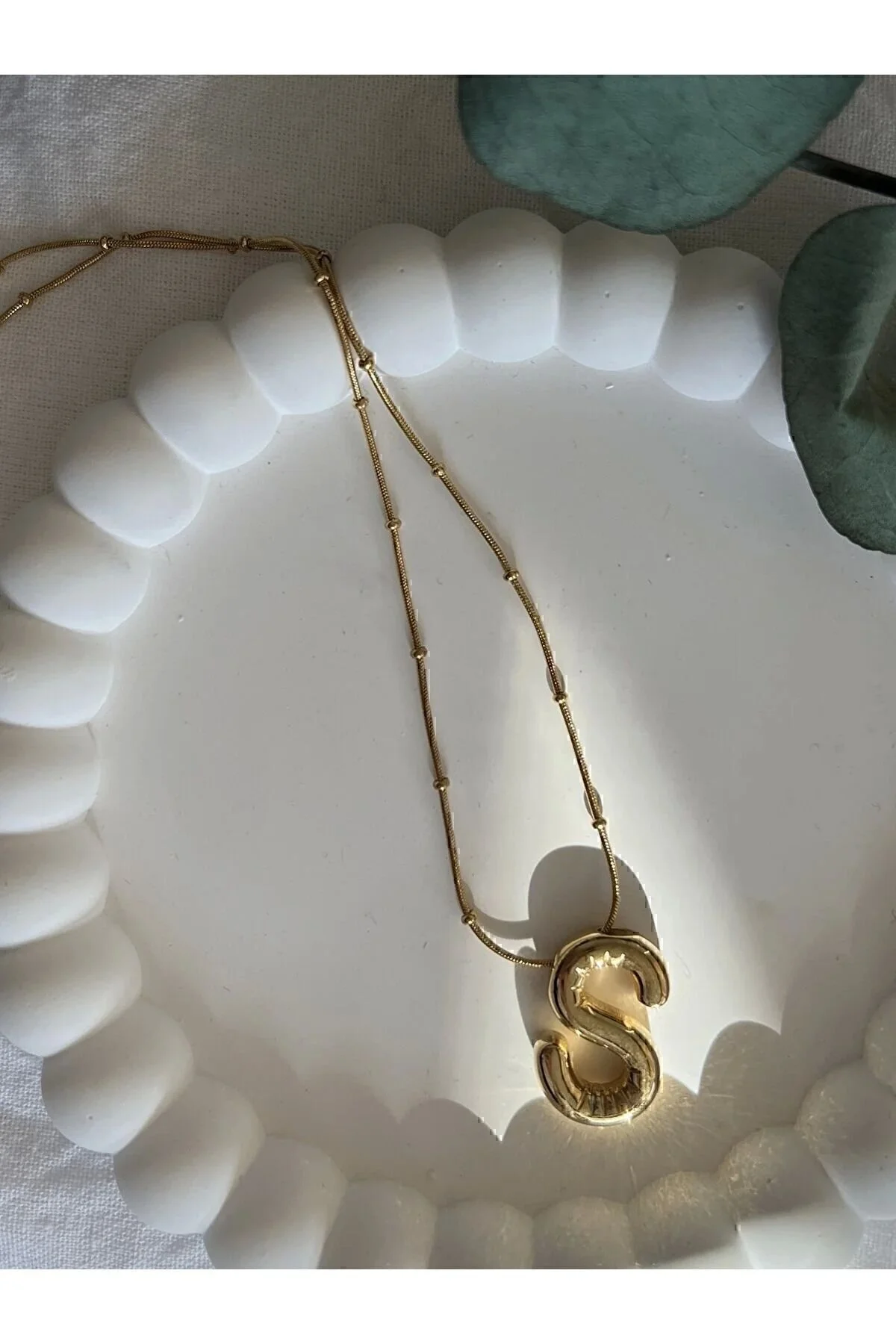 Aslı Jewelry Bombeli S Harfli Kolye" Bijuteri Kolye Fiyatı