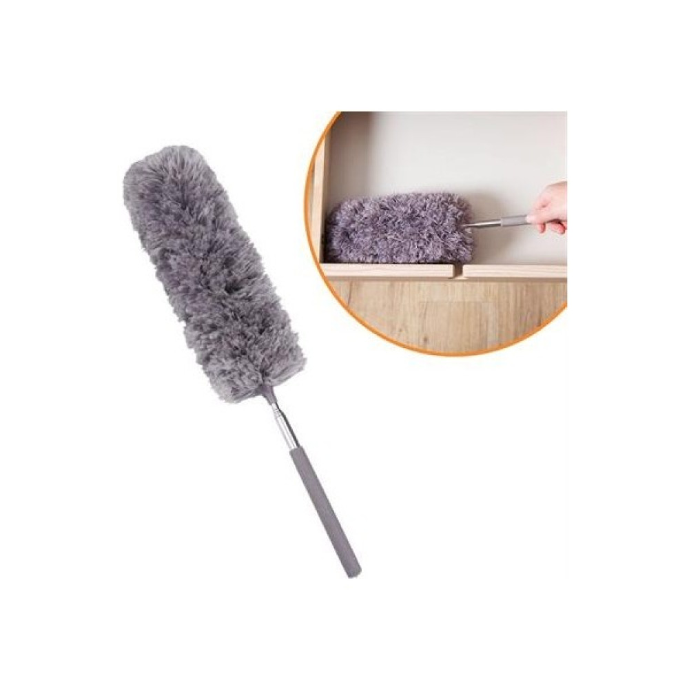 Asloka 140 cm Teleskopik Uzatılabilir Mikrofiber Yumuşak Başlıklı Gri Toz Alma Fırçası Toz Püskülü - Beyaz Temizlik Malzemeleri Fiyatı