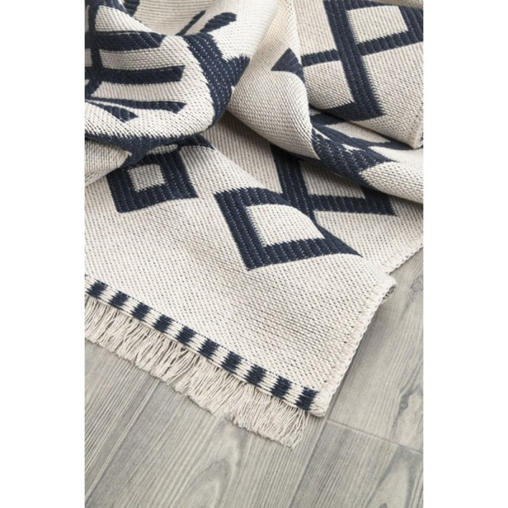 Asm Rugs Store Natural Yıkanabilir Kaymaz Taban Modern Desenli Dokuma Kilim - 120 x 180 cm - Mavi Kilim Fiyatı
