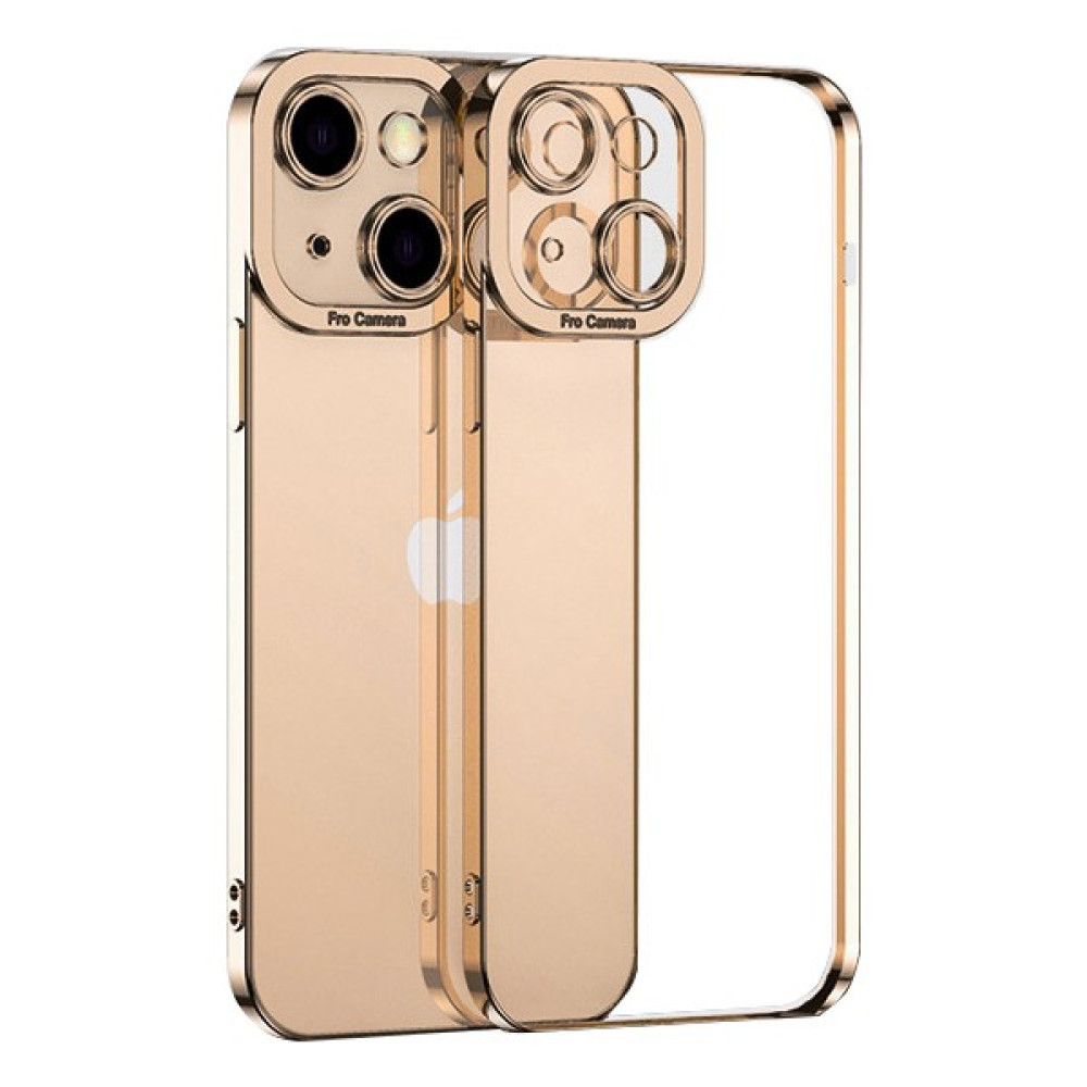 Ason Plus Ally Fashion Series iPhone 13 Mini 5.4inç Kılıf Renkli Kenar Lazer Çerçeveli Silikon Kılıf - Gold Cep Telefonu Kılıfı Fiyatı