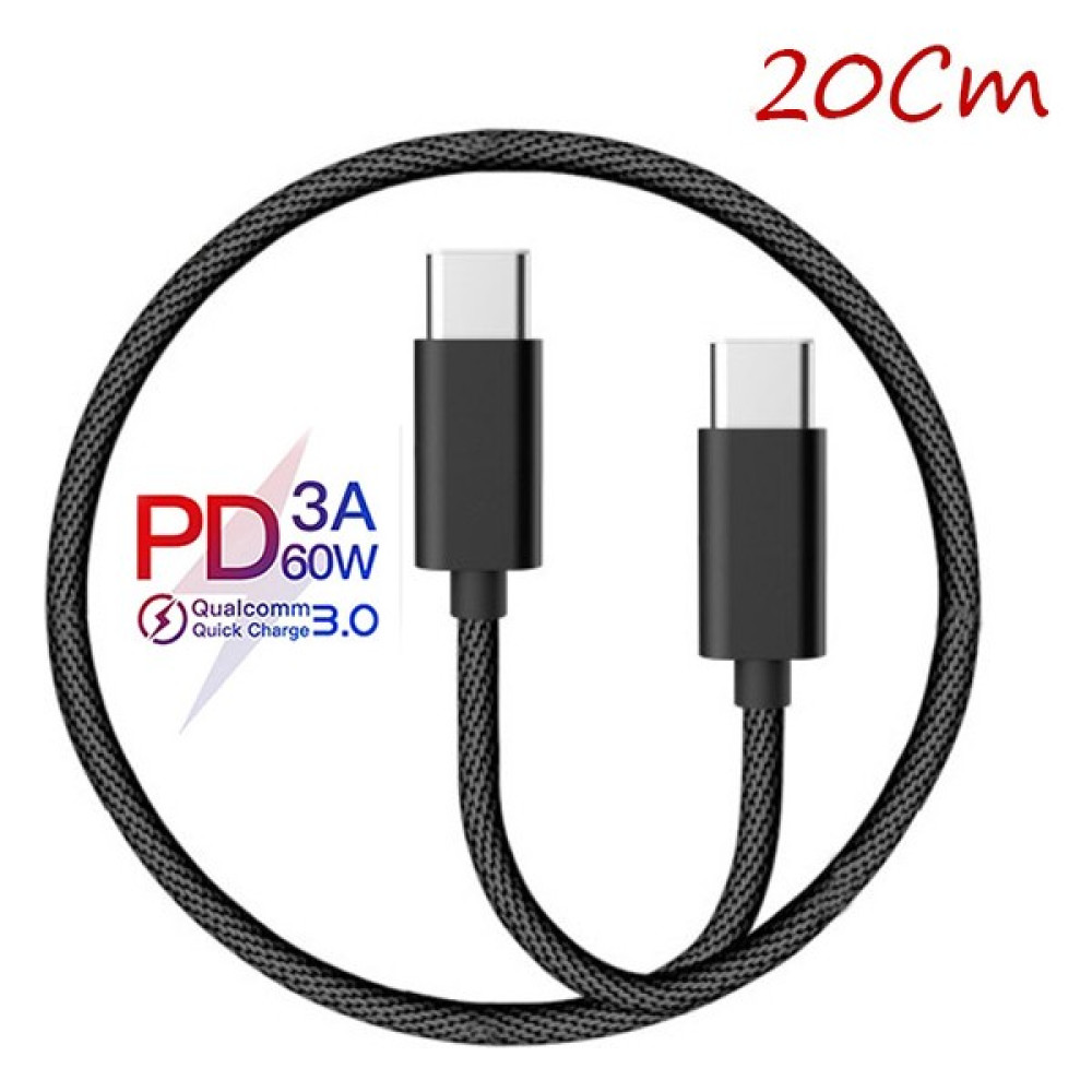 Ason Plus Ally Type-C -To Type C 60W QC3.0A Hızlı 0.20CM Kısa Şarj Kablosu - Siyah Cep Telefonu Şarj Cihazı Fiyatı
